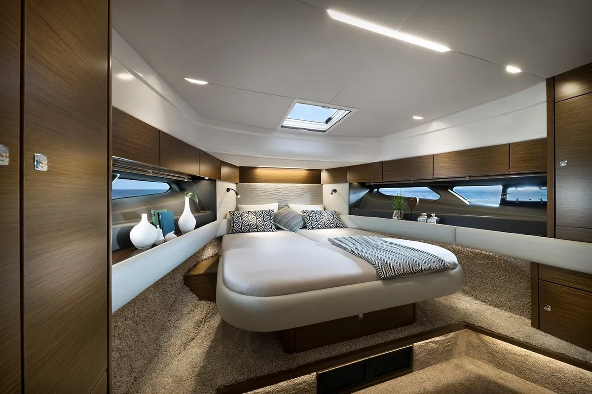 Cabin on Ela, a Bavaria R55 Fly motor yacht at Seget Donji, Croatia