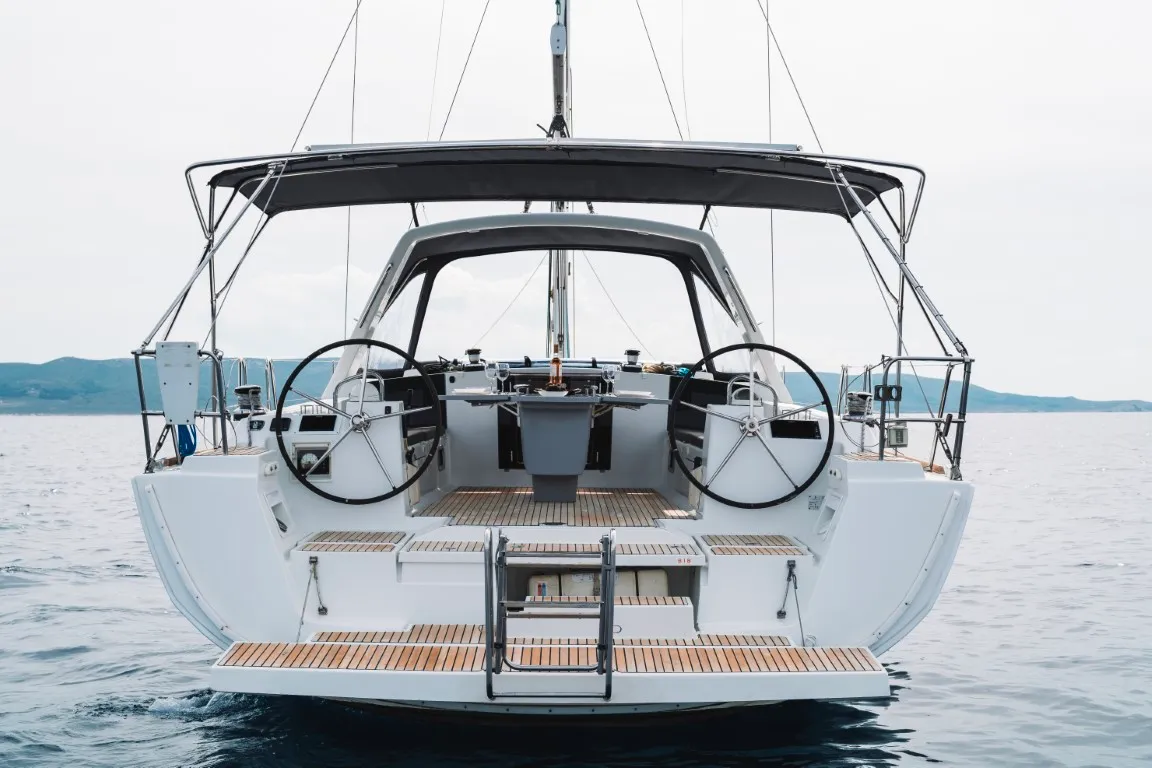Exterior view of Rafaella, a Beneteau Oceanis 45 sailboat at Volos, Greece