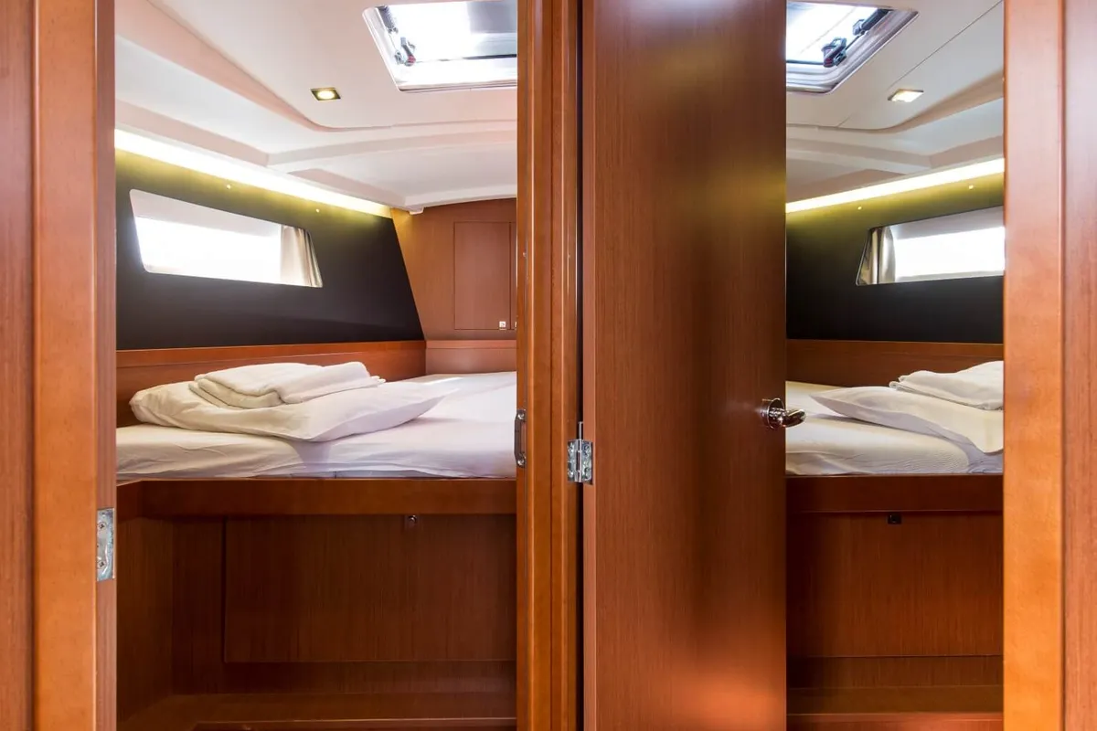 Cabin on Rafaella, a Beneteau Oceanis 45 sailboat at Volos, Greece