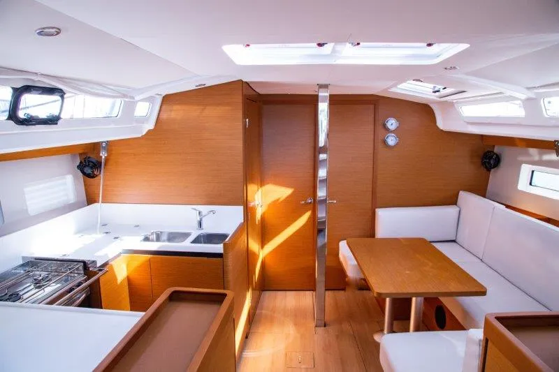 Galley of Apostolis, a Jeanneau Sun Odyssey 440 sailboat at Zakynthos Municipal Unit, Greece