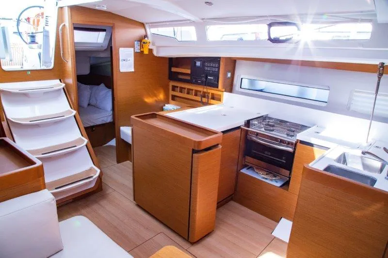 Galley of Apostolis, a Jeanneau Sun Odyssey 440 sailboat at Zakynthos Municipal Unit, Greece