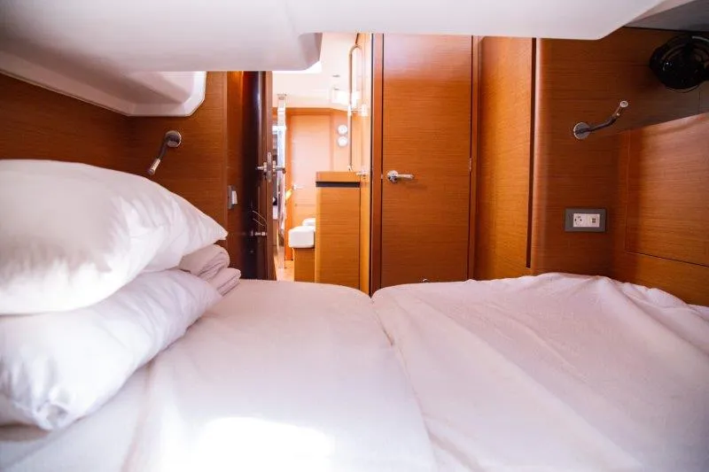 Cabin on Apostolis, a Jeanneau Sun Odyssey 440 sailboat at Zakynthos Municipal Unit, Greece