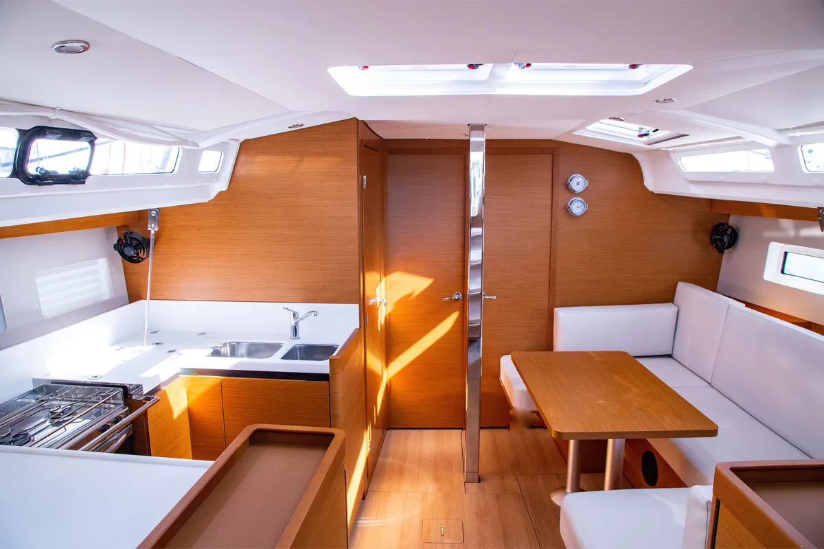 Salon of Apostolis, a Jeanneau Sun Odyssey 440 sailboat at Zakynthos Municipal Unit, Greece