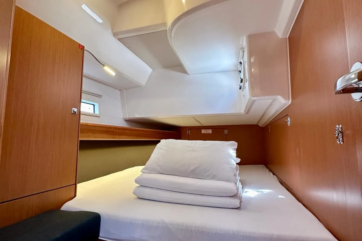 Cabin on Zazu, a Bavaria Cruiser 46 sailboat at Sukošan, Croatia