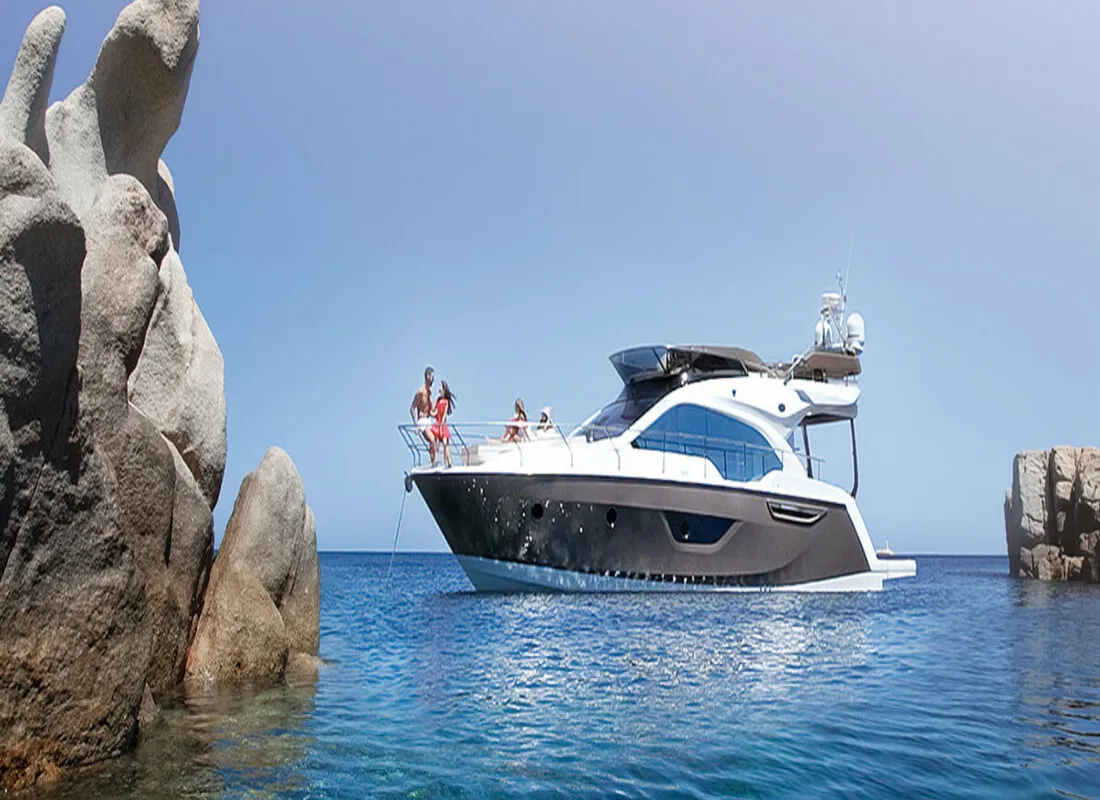 Exterior view of Sid One, a Sessa Fly 47 motor yacht at Grad Šibenik, Croatia