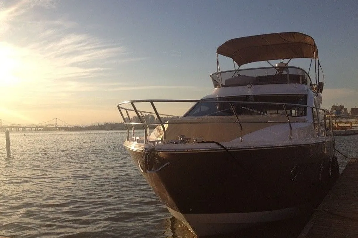 Exterior view of Sid One, a Sessa Fly 47 motor yacht at Grad Šibenik, Croatia
