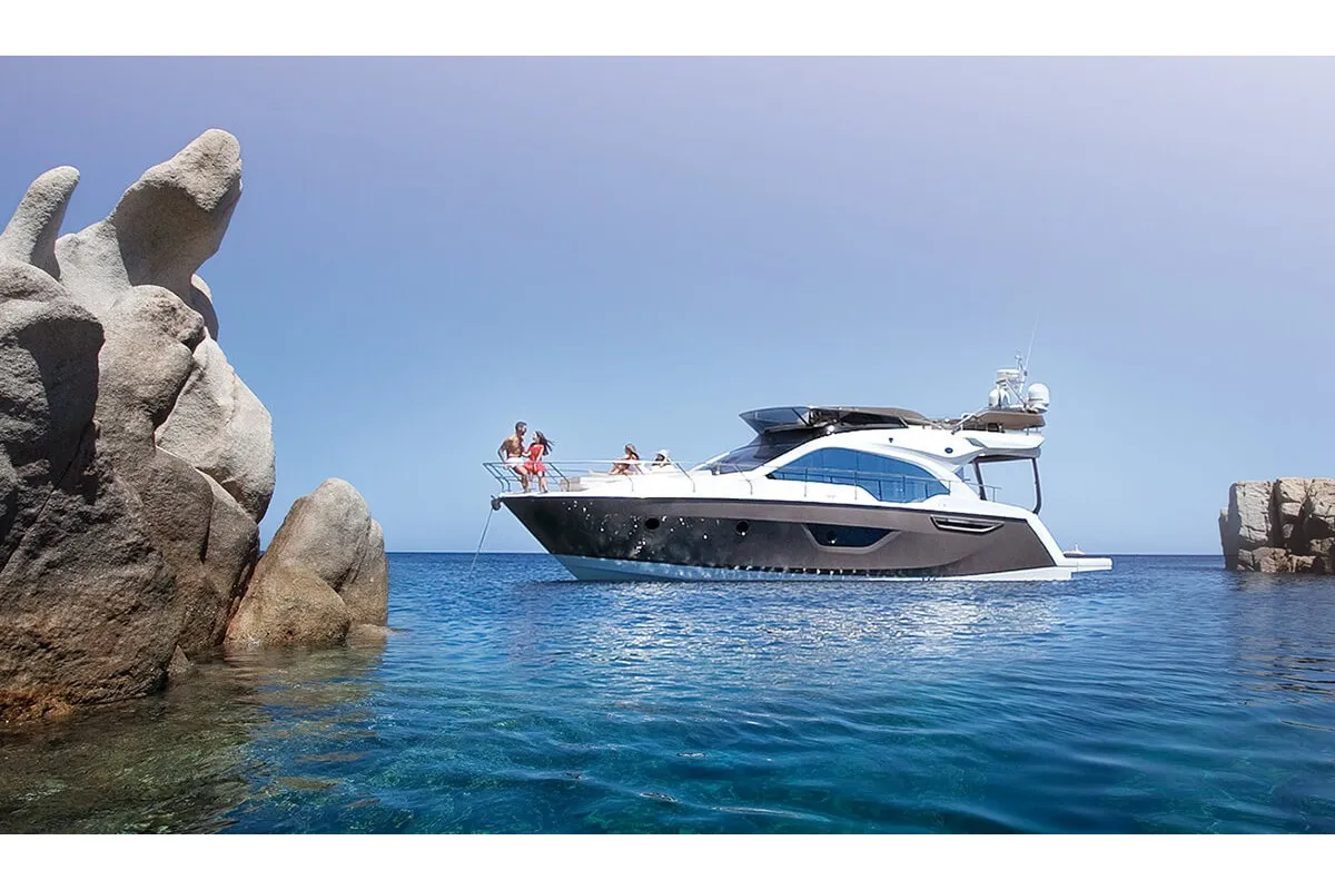 Exterior view of Sid One, a Sessa Fly 47 motor yacht at Grad Šibenik, Croatia