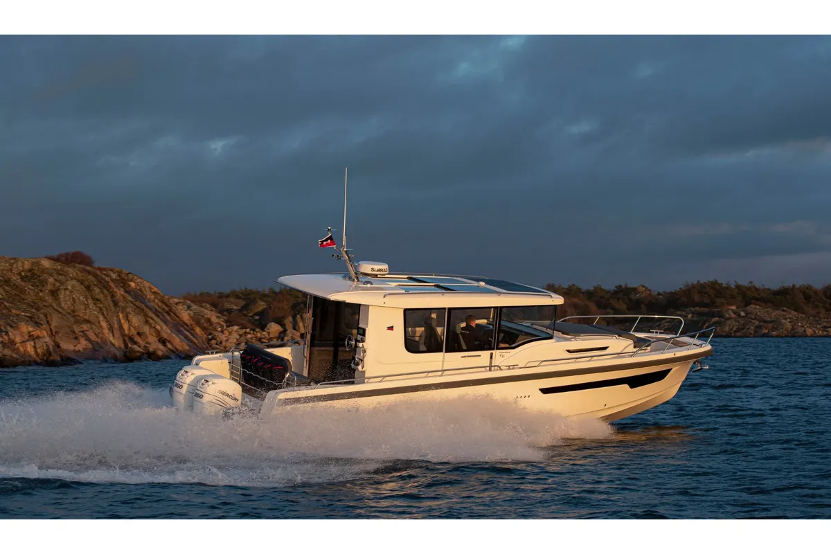 Exterior view of POSEIDON, a Nimbus Commuter C11 motorboat at Split, Croatia