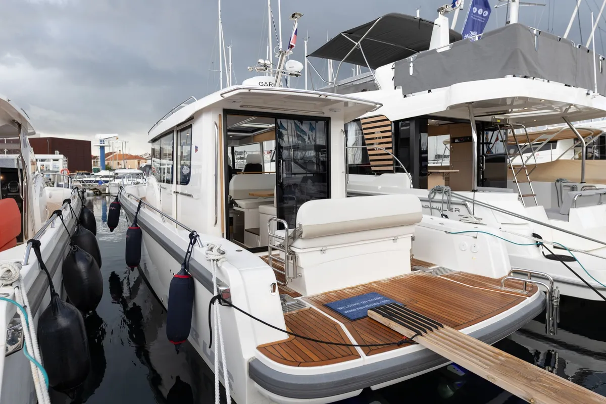 Exterior view of POSEIDON, a Nimbus Commuter C11 motorboat at Split, Croatia