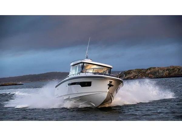 Exterior view of POSEIDON, a Nimbus Commuter C11 motorboat at Split, Croatia