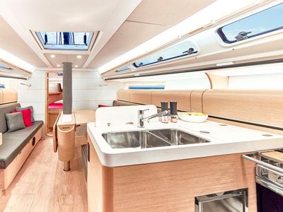 Galley of Jenny, a Dehler 38 SQ sailboat at Punat, Croatia