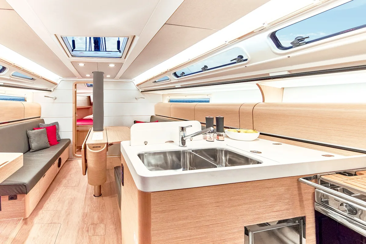 Galley of Jenny, a Dehler 38 SQ sailboat at Punat, Croatia