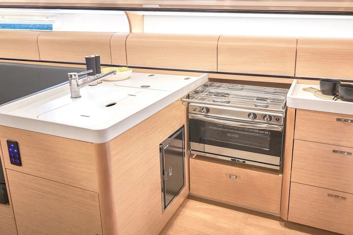 Galley of Jenny, a Dehler 38 SQ sailboat at Punat, Croatia