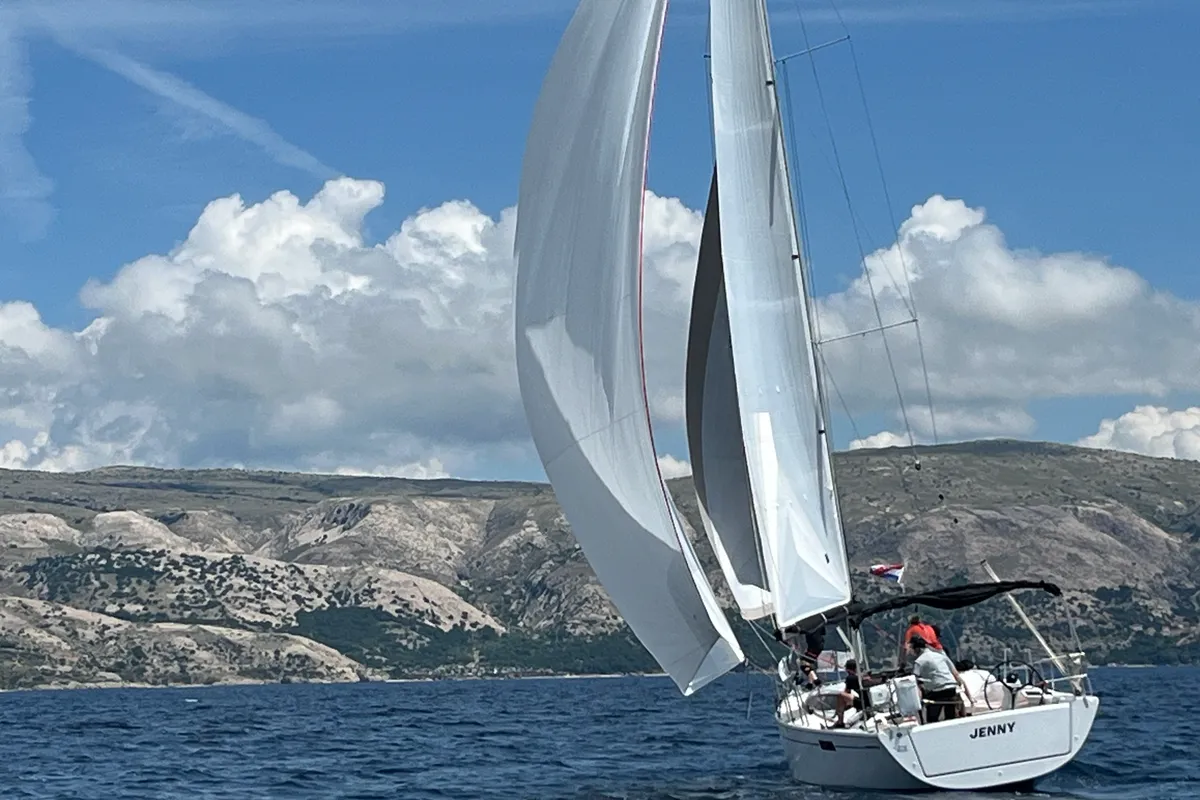Exterior view of Jenny, a Dehler 38 SQ sailboat at Punat, Croatia