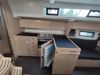 Galley of Kirke, a Bavaria C38 sailboat at Zadar, Croatia