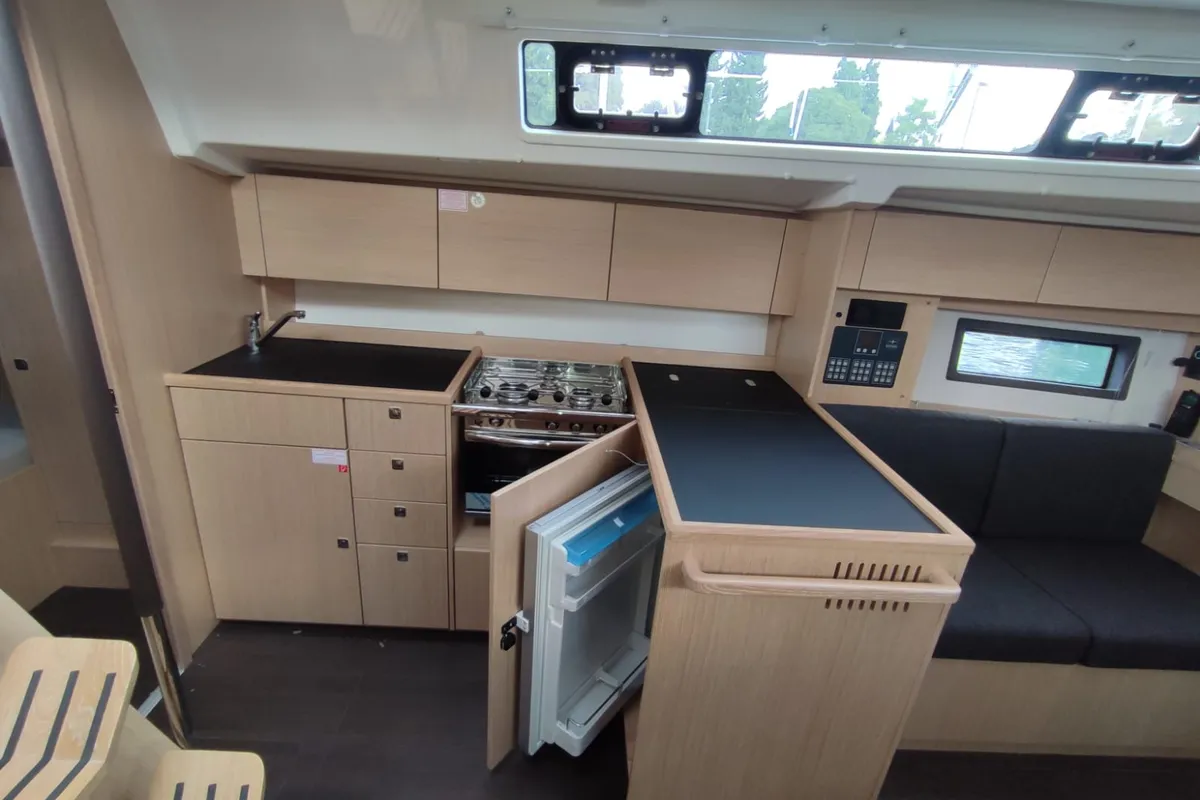 Galley of Kirke, a Bavaria C38 sailboat at Zadar, Croatia