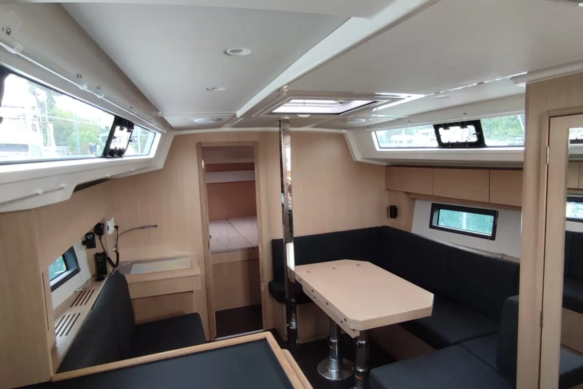 Salon of Kirke, a Bavaria C38 sailboat at Zadar, Croatia