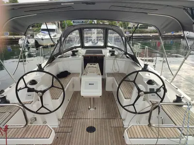 Cockpit of Kirke, a Bavaria C38 sailboat at Zadar, Croatia