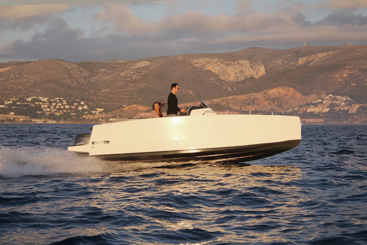 Exterior view of Sumba, a Gulet Nuva M6 Open motorboat at Vigo, Spain