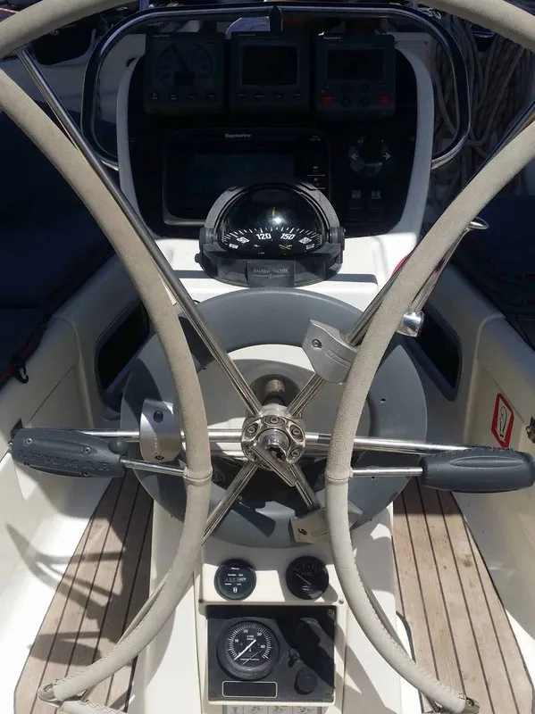 Noelle, a Bavaria 38 sailboat at Port of Avdira, Greece