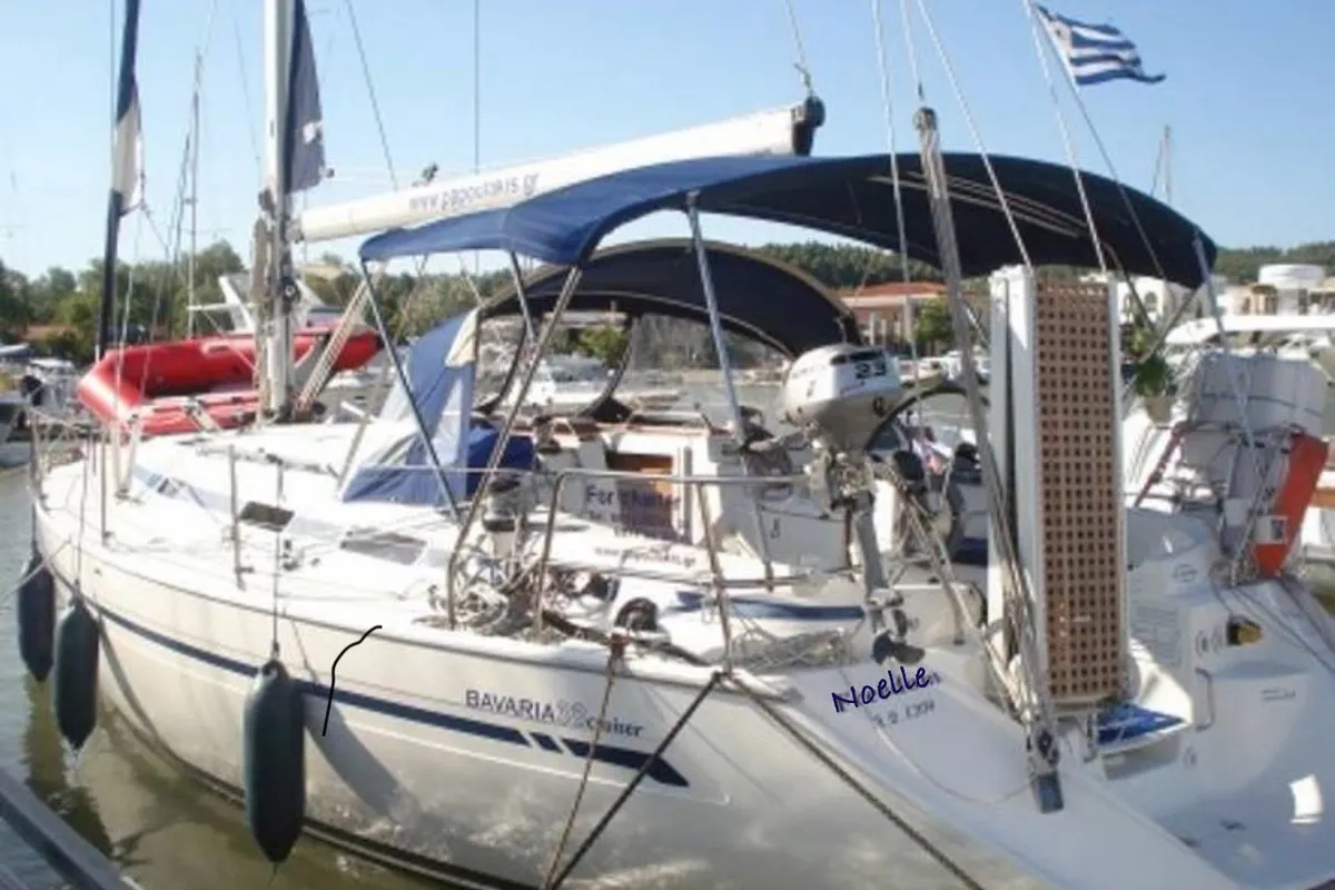 Noelle, a Bavaria 38 sailboat at Port of Avdira, Greece