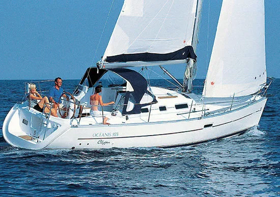 Exterior view of No regrets, a Beneteau Oceanis Clipper 323 sailboat at Mai Khao, Thailand
