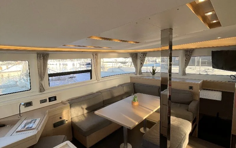 Salon of Sail Away, a Lagoon 46 OW catamaran at Ventimiglia, Italy
