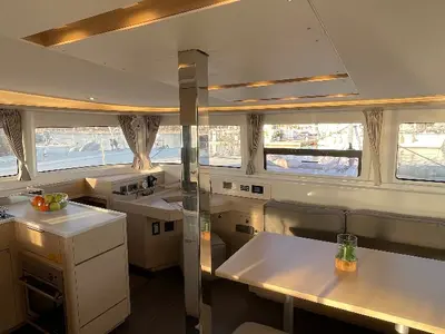 Salon of Sail Away, a Lagoon 46 OW catamaran at Ventimiglia, Italy