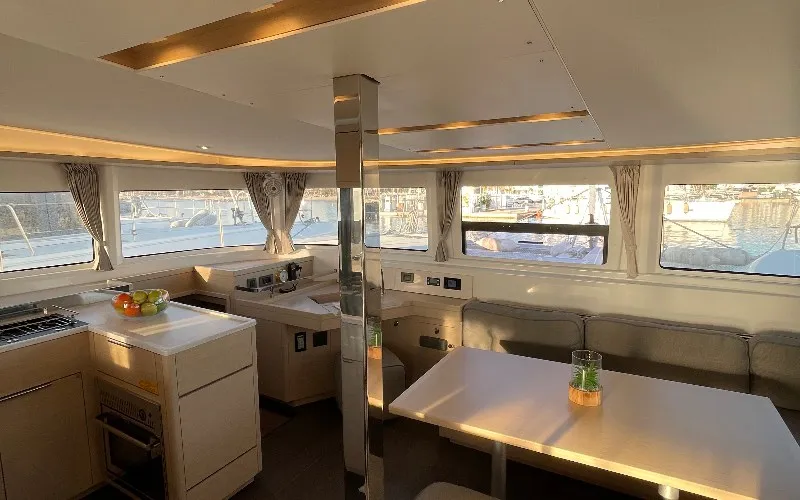 Salon of Sail Away, a Lagoon 46 OW catamaran at Ventimiglia, Italy