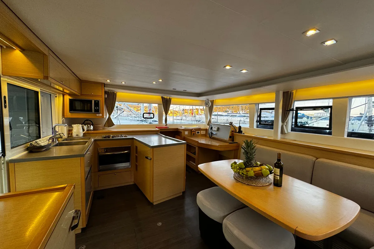 Galley of Kat el Mar, a Lagoon 450 Fly catamaran at Općina Rogoznica, Croatia