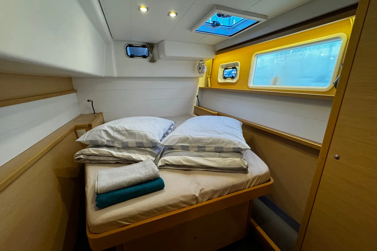 Cabin on Kat el Mar, a Lagoon 450 Fly catamaran at Općina Rogoznica, Croatia