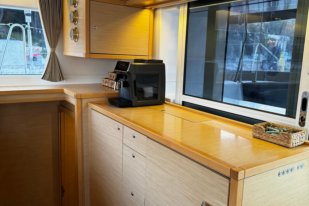Galley of Kat el Mar, a Lagoon 450 Fly catamaran at Općina Rogoznica, Croatia