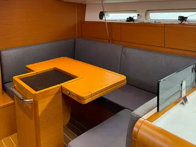 Salon of ZikkZakk, a Jeanneau Sun Odyssey 409 sailboat at Bergen, Norway