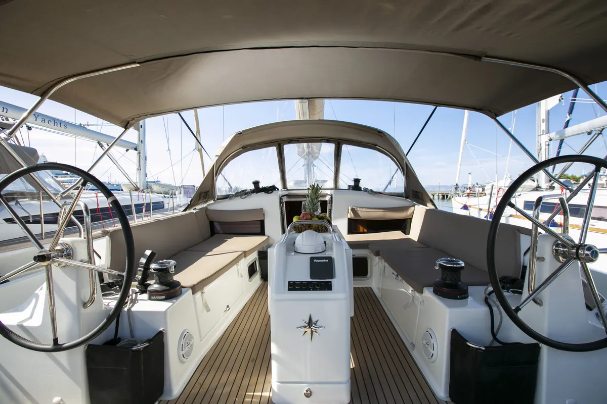 Homesick George, a Jeanneau Sun Odyssey 440 sailboat at Volos, Greece
