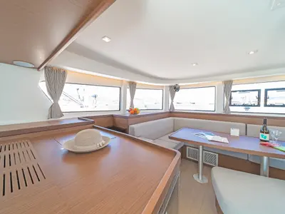 Salon of White Waves, a Lagoon 42 catamaran at Municipal Unit of Lefkada, Greece