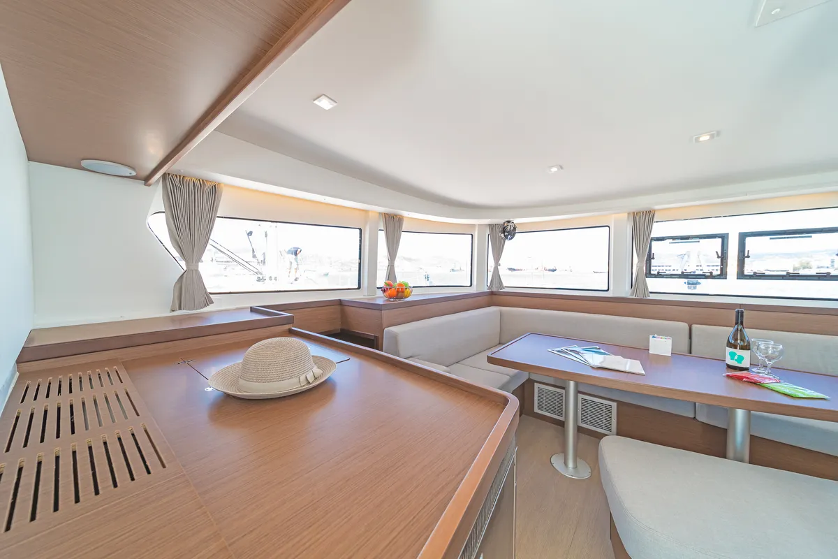 Salon of White Waves, a Lagoon 42 catamaran at Municipal Unit of Lefkada, Greece