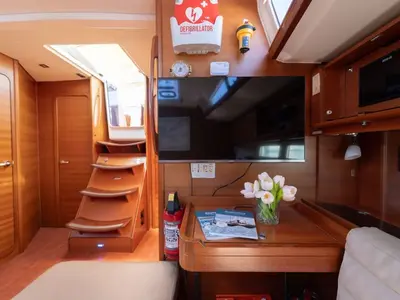 Salon of Athi, a Dufour 460 GL sailboat at Pirovac, Croatia