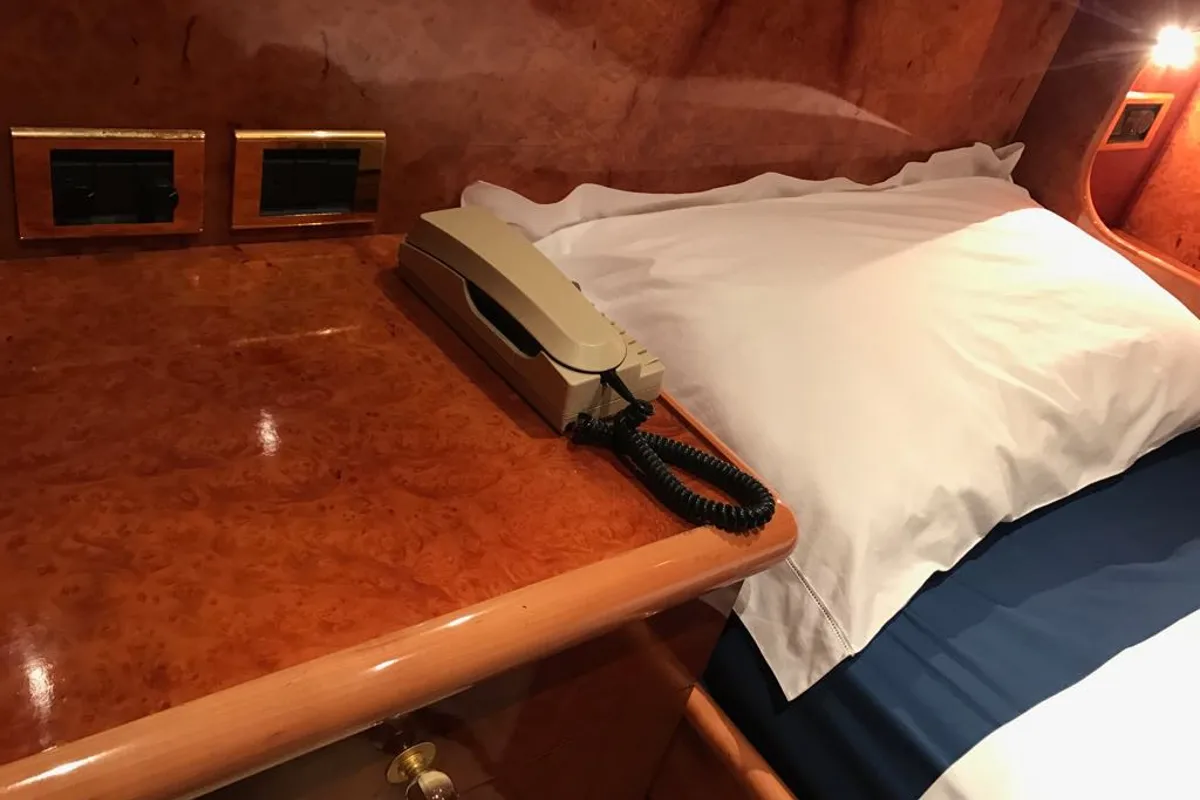 Cabin on Teddy Bear, a Cantieri di Pisa Pegasus 80 motor yacht at Palermo, Italy