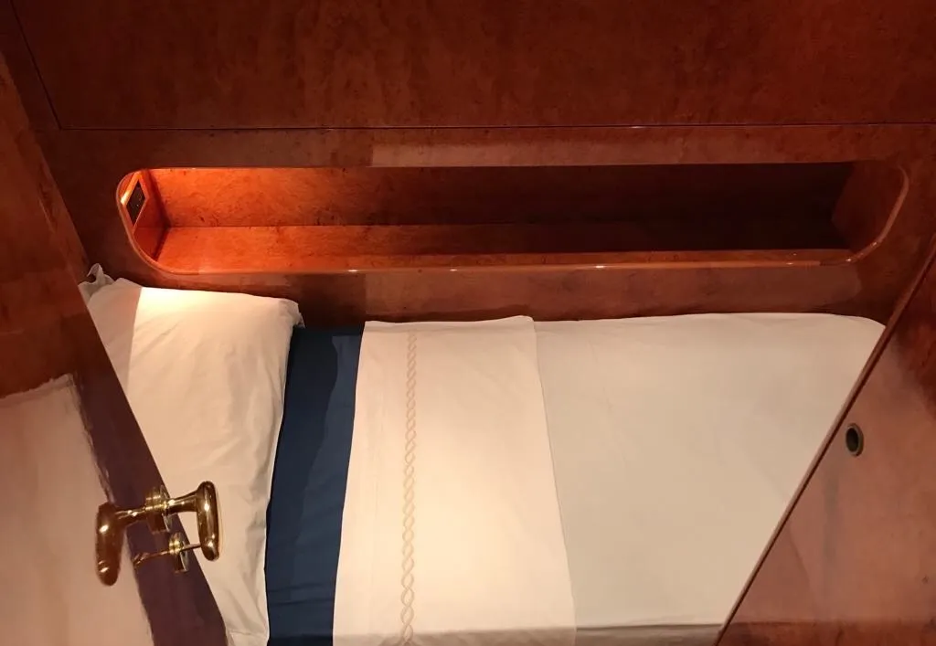 Cabin on Teddy Bear, a Cantieri di Pisa Pegasus 80 motor yacht at Palermo, Italy