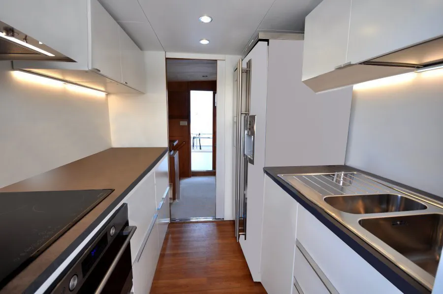 Galley of Teddy Bear, a Cantieri di Pisa Pegasus 80 motor yacht at Palermo, Italy
