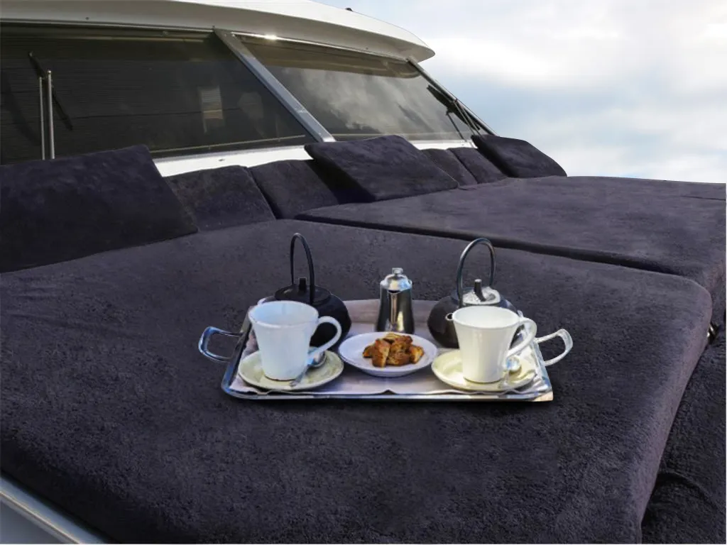 Deck of Teddy Bear, a Cantieri di Pisa Pegasus 80 motor yacht at Palermo, Italy
