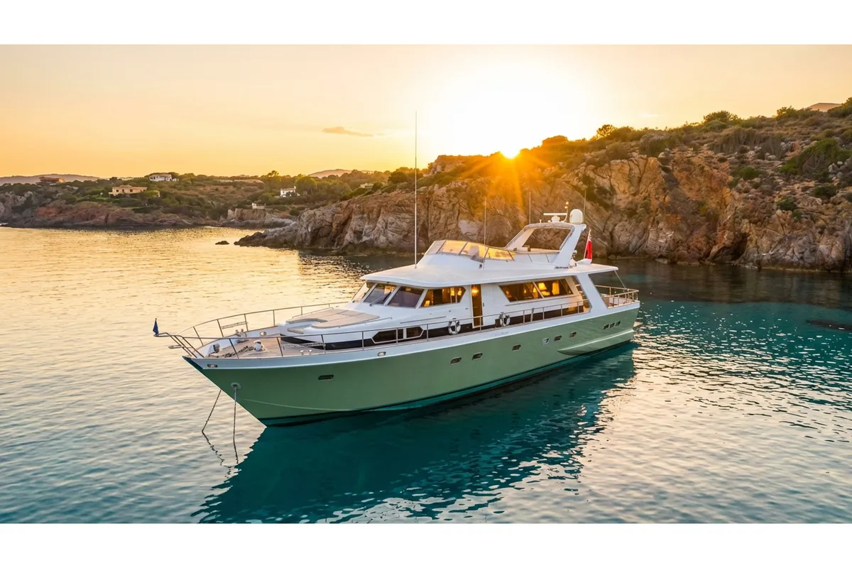 Exterior view of Teddy Bear, a Cantieri di Pisa Pegasus 80 motor yacht at Palermo, Italy