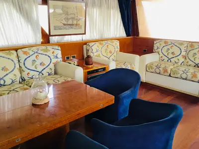 Salon of Teddy Bear, a Cantieri di Pisa Pegasus 80 motor yacht at Palermo, Italy