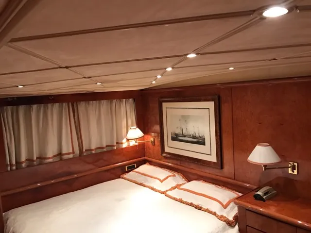 Cabin on Teddy Bear, a Cantieri di Pisa Pegasus 80 motor yacht at Palermo, Italy