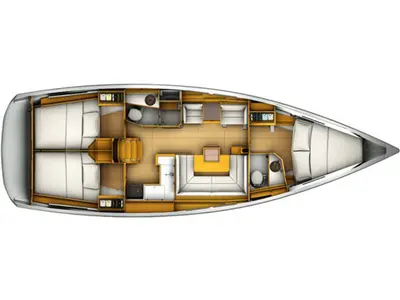 Floor plan of AF-SO409, a Jeanneau Sun Odyssey 409 sailboat at Municipal Unit of Lefkada, Greece
