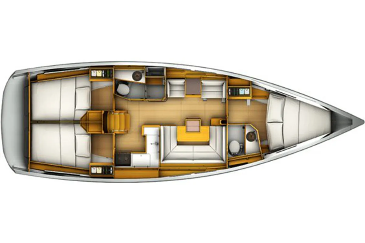 Floor plan of AF-SO409, a Jeanneau Sun Odyssey 409 sailboat at Municipal Unit of Lefkada, Greece