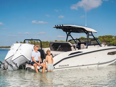 NN, a Navan S30 motorboat at Cannigione, Italy
