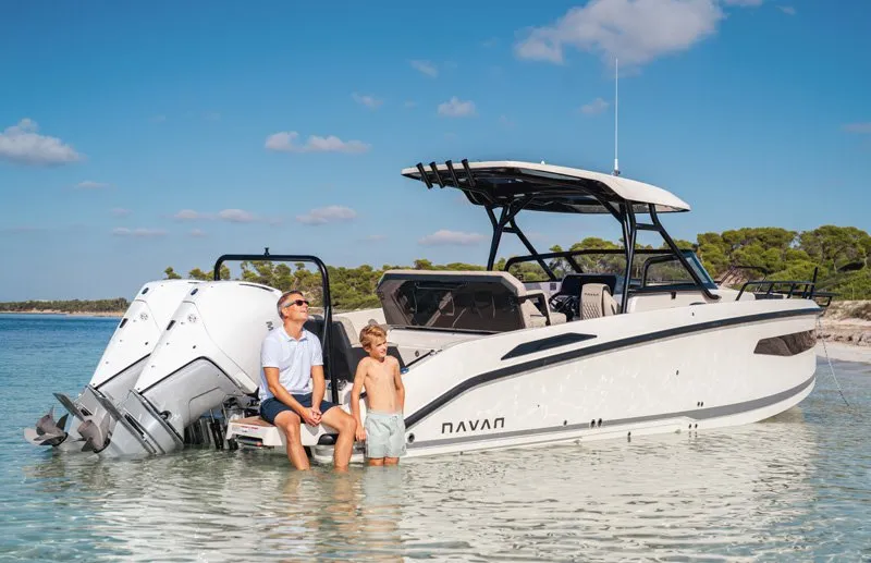 NN, a Navan S30 motorboat at Cannigione, Italy