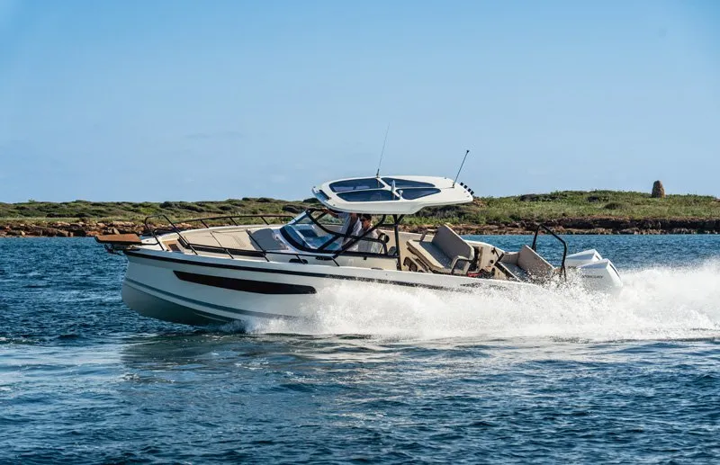 NN, a Navan S30 motorboat at Cannigione, Italy