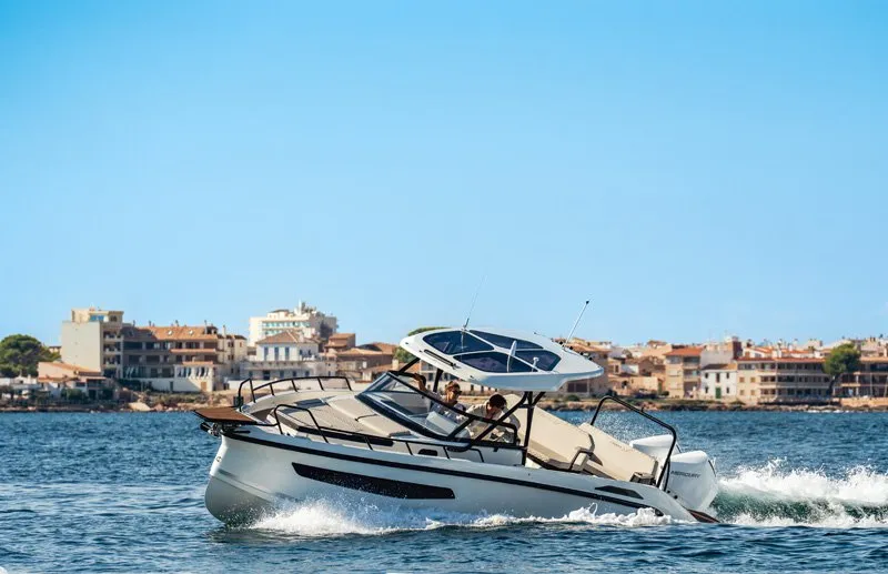 NN, a Navan S30 motorboat at Cannigione, Italy